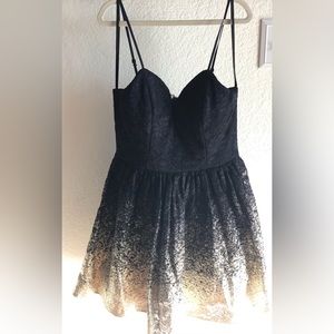 WINDSOR FASHIONS Juniors Size 7/8 💙💛 Navy Blue and Dip Dyed Gold Corset Dress